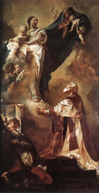 PIAZZETTA, Giovanni Battista The Virgin Appearing to St Philip Neri a Norge oil painting art